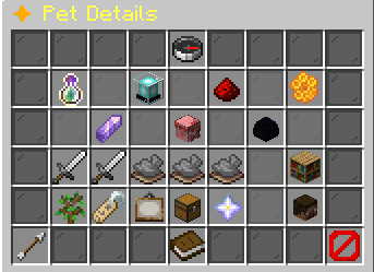 Pet Details: stats, abilities and companion management controls.
