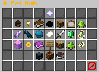 Pet Hub: the complete player menu.