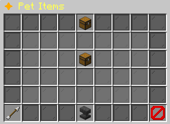 Pet Items: the complete item shop menu.
