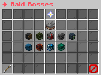 Raid Bosses: the complete nine-boss selection menu.
