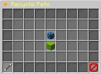 Recycle Pets: selected companion and final confirmation control.